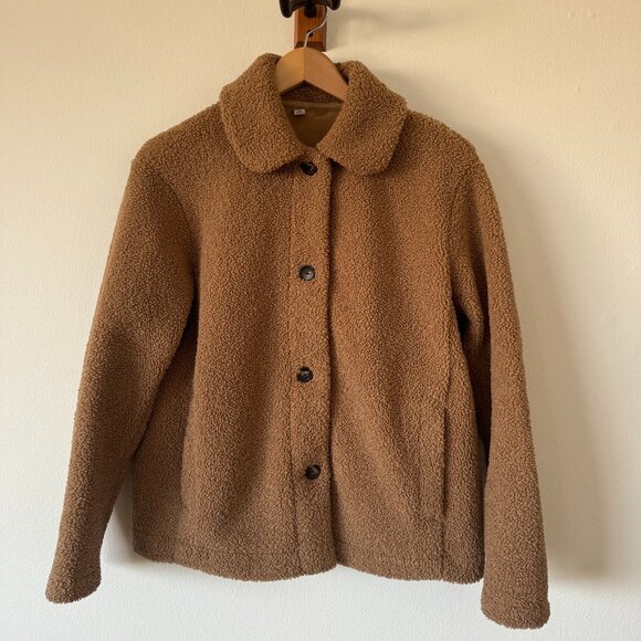 Uniqlo Teddy Tan Fleece Jacket - Picture 1 of 5